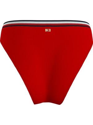 Tommy Hilfiger Kırmızı Kadın Bikini Alt Cheeky Hıgh Leg Bıkı, Xlg UW0UW0529