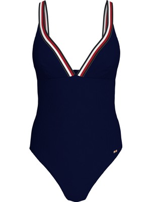 Tommy Hilfiger Lacivert Kadın Mayo Trıangle One Pıece Rp UW0UW05294DW5