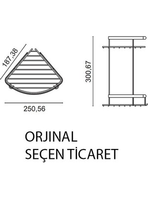 Çelik Banyo Paslanmaz Çelik Zerrin 2 Katlı 19X19 cm Şampuanlık Köşe Süngerlik Mat Siyah