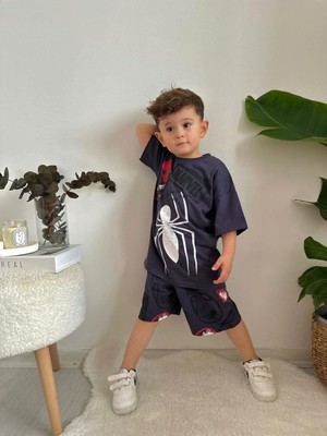 Miniko Kids Erkek Çocuk Örümcek Adam Pamuk Şortlu Takım