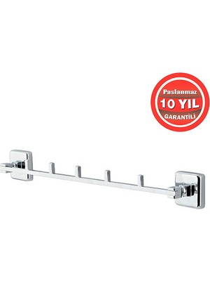 Çelik Banyo KU10-011 Paslanmaz Pirinç Kumru Askılık 5'li Havlu Askısı