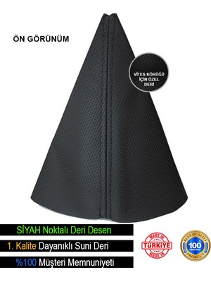 Desingonb Volkswagen Polo Siyah Nokta Desenli Deri Spor Dikiş Vites Körüğü