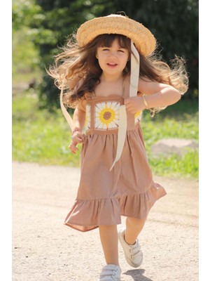 Miniko Kids Kız Çocuk Pamuk Işlemeli Süzene Elbise