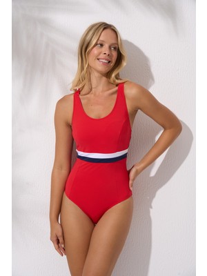 Pierre Cardin Sırtı Çapraz Yuvarlak Yaka Yüzücü Mayo