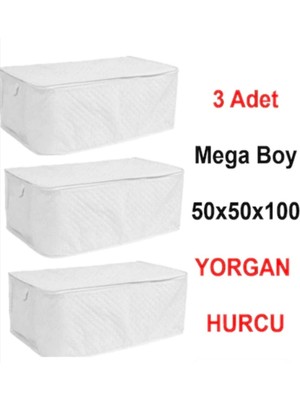 AY Home  3 Adet Çeyizlik  Büyük Boy Yorgan Döşek  Battaniye Yastık Hurcu Beyaz Renk  100X50 cm Ebatında Tela Kumaş