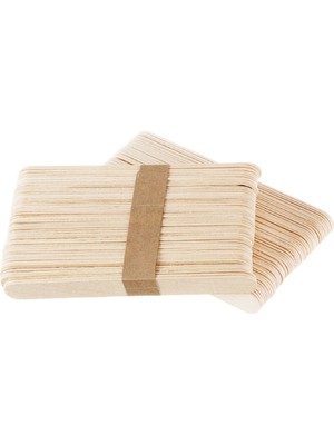 Glanart 100 Adet Naturel Ahşap Büyük Geniş Dil Çubuğu Abeslang Dondurma Dil Basma Çubuğu Boyanabilir