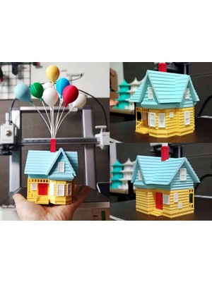 Giftbox 3D Yukarı Bak Evi (Up House)