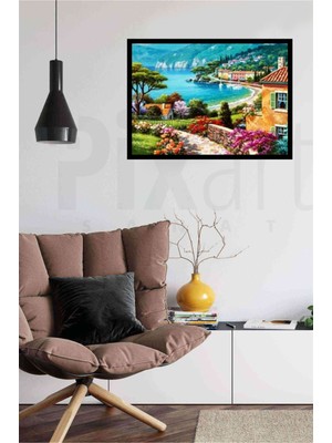 Pix Art Sanat Kasaba  Manzarası Elmas Mozaik Puzzle Tablo Diamond Türkiye  71 x 51 cm