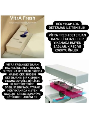 VitrA Deterjan Hazneli Asma Klozet , Entegre Ara Musluklu , Soft Yavaş Kapanan Kapak Dahil