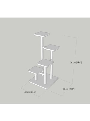 Cvc Wood Çiçeklik-Kitaplık   4 Raflı  Cvc  Wood