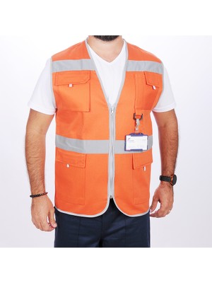 Formteks Işçi Çok Cepli Reflektörlü  Alet Yeleği  Turuncu