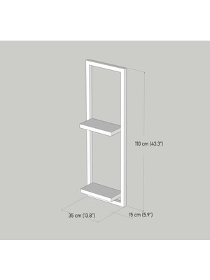 Cvc Wood Raf-Kitaplık Uzun Iki Raflı Cvc Wood