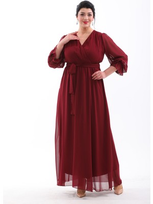 Işıltı Abiye Lastikli Uzun Boy Büyük Beden Abiye Elbise 3085