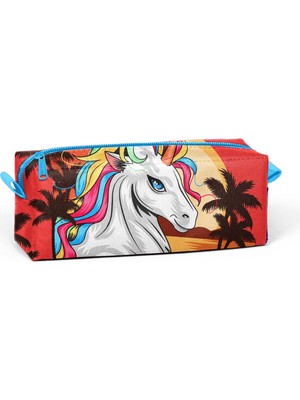 Coral High Unicorn Desenli Kalem Çantası