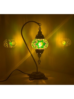 By Turkish Lamps Otantik Yeşil Mozaik Lamba Yatak Odası Gece Lambası Dekor Masa Abajur %100 El İşi