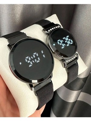 Spectrum LED Dokunmatik Saat Dijital Mıknatıs Kordnlu Çift Kombini Sevgili Saatleri