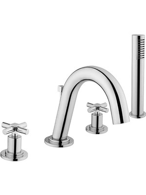 Artema Juno A40935 Küvet Bataryası, 4 Delikli, Krom  Krom