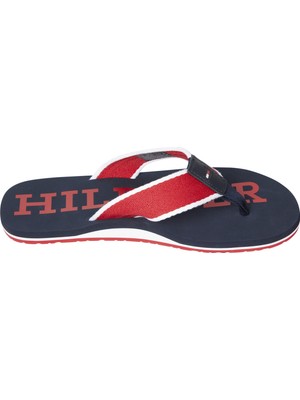 Tommy Hilfiger Lacivert - Kırmızı Erkek Plaj Terliği Patch Hılfıger Beach Sandal