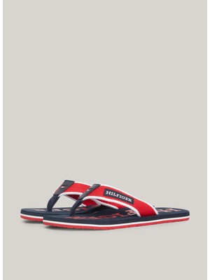 Tommy Hilfiger Lacivert - Kırmızı Erkek Plaj Terliği Patch Hılfıger Beach Sandal