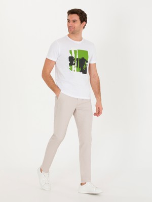 Cacharel Erkek Beyaz Bisiklet Yaka Slim Fit T-Shirt 50265888-VR013