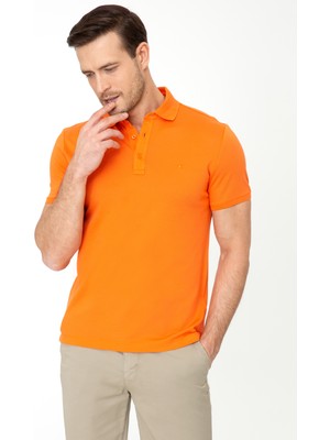 Cacharel Turuncu Polo Yaka Slim Fit Basic Merserize T-shirt 50250172 VR051