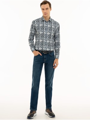 Cacharel Erkek İndigo Slim Fit Uzun Kollu Gömlek 50227935-VR028