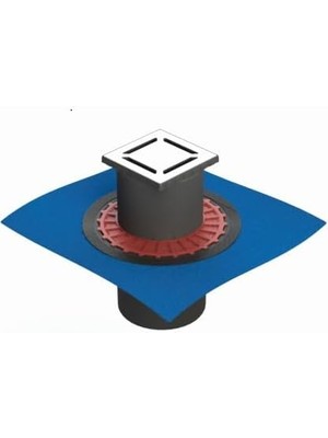 VitrA V-Flow Kare 5607276 Yalıtımlı Duş Kanalı, Alttan Çıkışlı, 15X15 Cm, Dk 100 Kapak, Parlak Krom