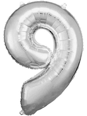 Ürün Limanı 9 Rakamı 36 cm Gümüş Folyo Balon