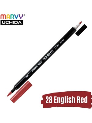 Marvy Artist Brush Pen 1800 Çift Taraflı Firça Uçlu Kalem 28 English Red