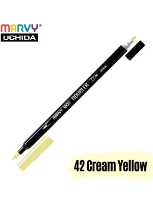 Marvy Artist Brush Pen 1800 Çift Taraflı Firça Uçlu Kalem 42 Cream Yellow