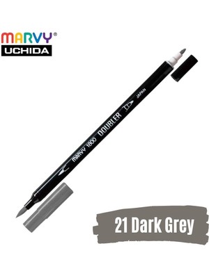 Marvy Artist Brush Pen 1800 Çift Taraflı Firça Uçlu Kalem 21 Dark Grey