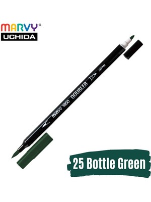 Marvy Artist Brush Pen 1800 Çift Taraflı Firça Uçlu Kalem 25 Bottle Green