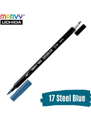 Marvy Artist Brush Pen 1800 Çift Taraflı Firça Uçlu Kalem 17 Steel Blue
