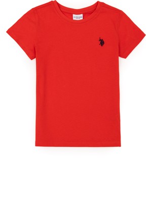 U.S. Polo Assn. Erkek Çocuk Kırmızı Basic Bisiklet Yaka Tişört 50279612-VR030