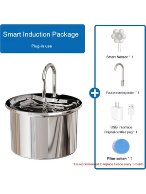 Watchtower Kedi Su Sebili, Tüm Paslanmaz Çelik Musluk, Sirkülasyon Suyu, Otomatik Su Sebili, Köpek Içme Suyu Akıllı，kedi Köpek Su Pınarı (Yurt Dışından)