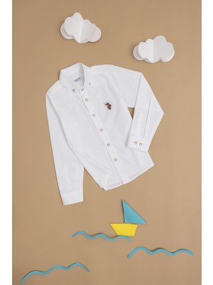 U.S. Polo Assn. Erkek Çocuk Beyaz Gömlek Basic 50284002-VR013