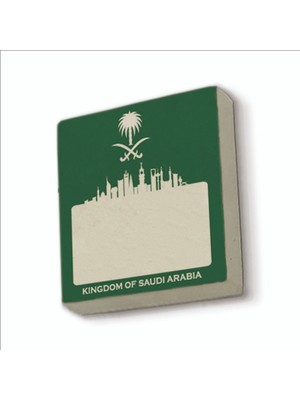 Sadrazam Suudi Arabistan Görseli Baskılı Doğaltaş MAGNETKRG-072BUZDOLABI Süsü