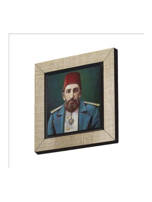 Sadrazam 2. Abdülhamid Portre Çizim Baskılı Mdf MAGNETKRT-096BUZDOLABI Süsü