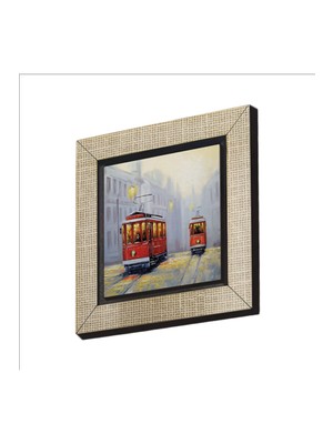 Sadrazam Nostaljik Tramvay Baskılı Mdf MAGNETKRT-050BUZDOLABI Süsü