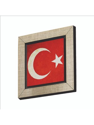 Sadrazam Türkiye Bayrağı Baskılı Mdf MAGNETKRT-098BUZDOLABI Süsü