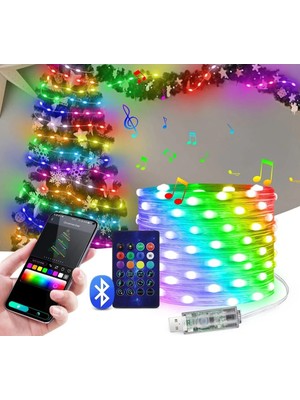 SimaAvize Sima Avize 10 Metre Rgb Ses Kontrollü Kumandalı Telefon Kontrollü Kayar Magic LED