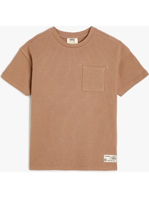 Koton Basic Tişört Kısa Kollu Bisiklet Yaka Cep Detaylı Pamuklu