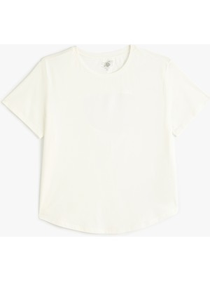 Koton Arkası Pencere Detaylı Spor Tişört Kısa Kollu Bisiklet Yaka Rahat Kalıp