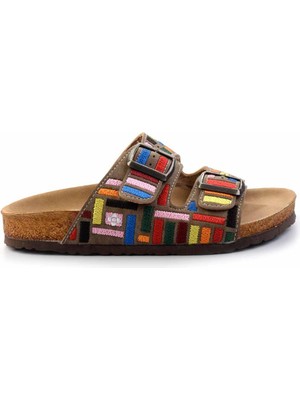 Bambi Vizon Nubuk   Kadın Terlik K04819300601