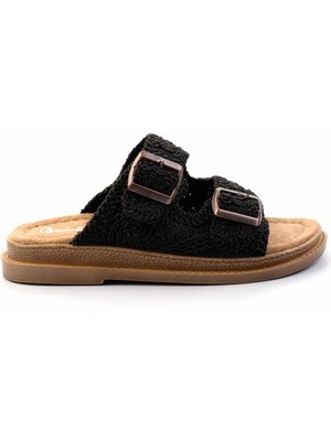 Bambi Siyah Örgü   Kadın Terlik K04823004716