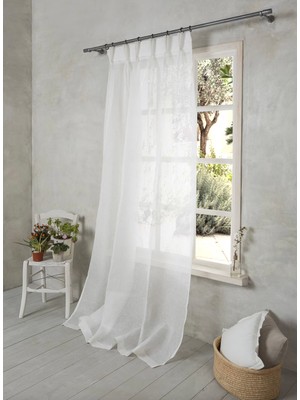 Boutique Curtain Keten Amerikan Pile Perde Rustik/ Korniş Uyumlu Sık Pile Dikim