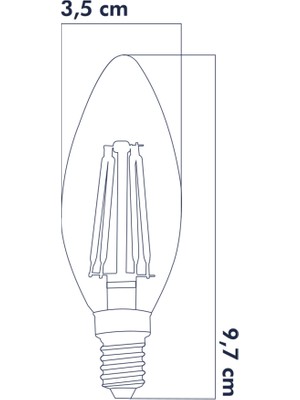 Heka Dekoratif Mum LED Avize Ampulü Rustik E14 6W 6500K Beyaz Işık 10'lu Erd-93