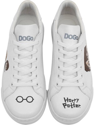 Dogo Kadın Vegan Deri Beyaz Sneakers - Friends Till Eternity Harry Potter Tasarım