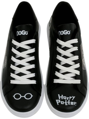 Kadın Vegan Deri Siyah Sneakers - Warner Bros Friends Till Eternity Harry Potter Tasarım