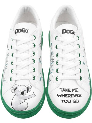 Dogo Kadın Vegan Deri Beyaz Sneakers - Koala Hug Tasarım